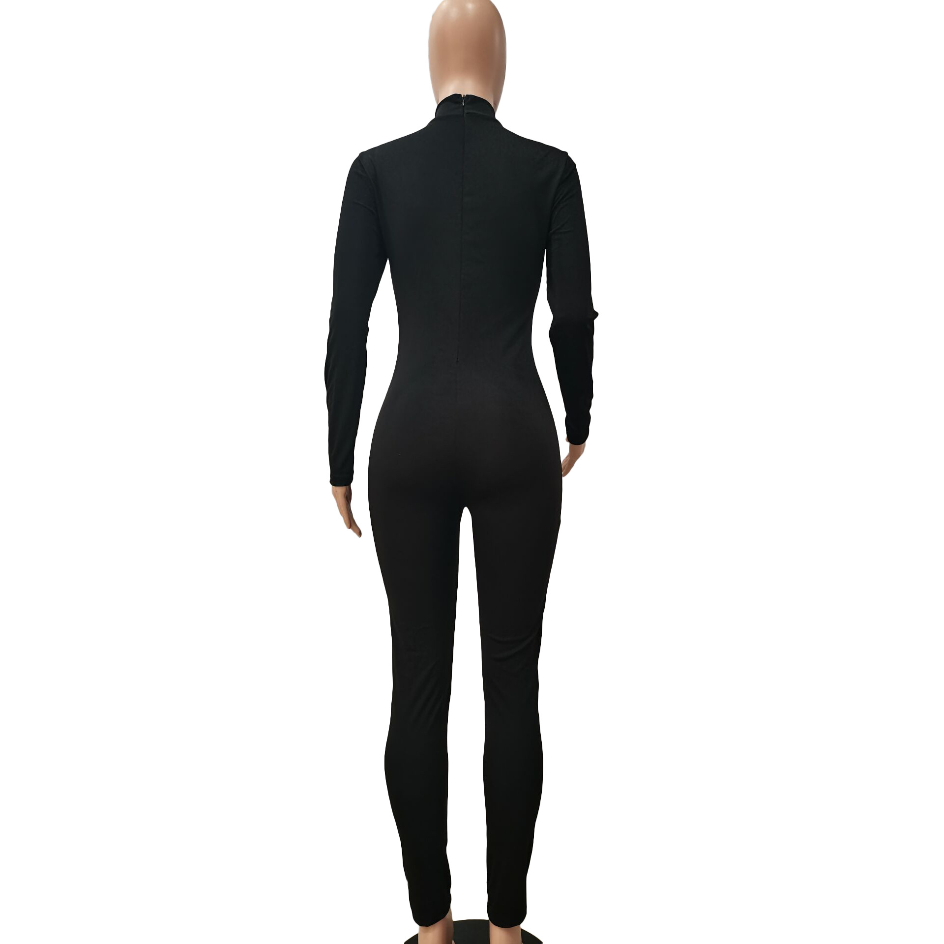 Women Autumn Winter Casual Sexy Solid Color Jumpsuit