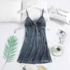 Golden velvet hanging skirt-elegant gray