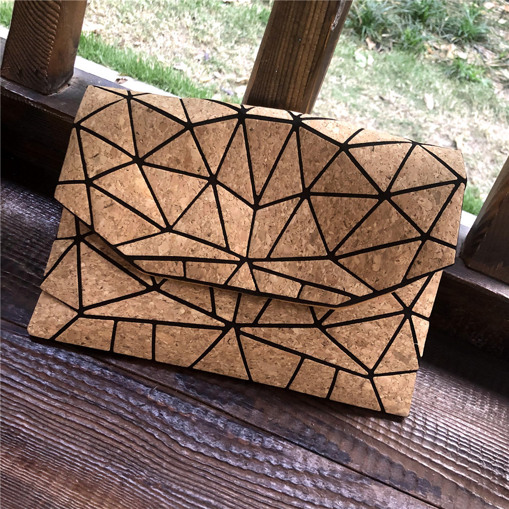 2024 neue personalisierte umweltfreundliche Diamantgitter-Spleißen geometrische Holzmaserung diagonale Kreuz Damenkette_voghion.com