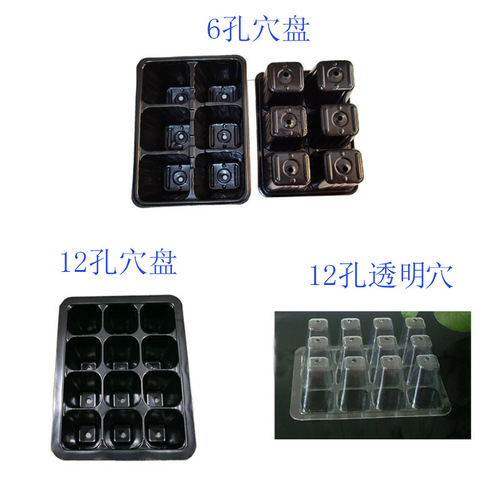 Gardening supplies 6-hole 12-hole seedling box, seedling tray, family seedling box, three-piece set
