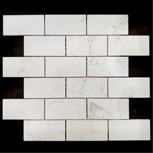卡拉拉白色石材瓷磚文化石黑白大理石背景牆 浴室陽台地磚裝飾