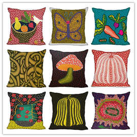 新款菜园南瓜萝卜3D图片来图涤纶家居装饰抱枕套不含枕芯