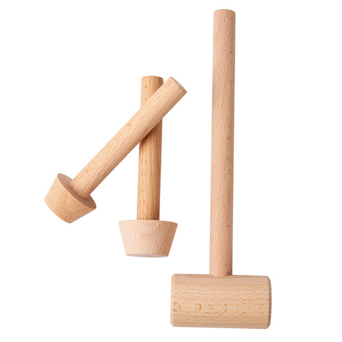 Jinqiaokai wooden egg tart mold, wooden grinding rod, wooden hammer, baking tools, egg tart base mold
