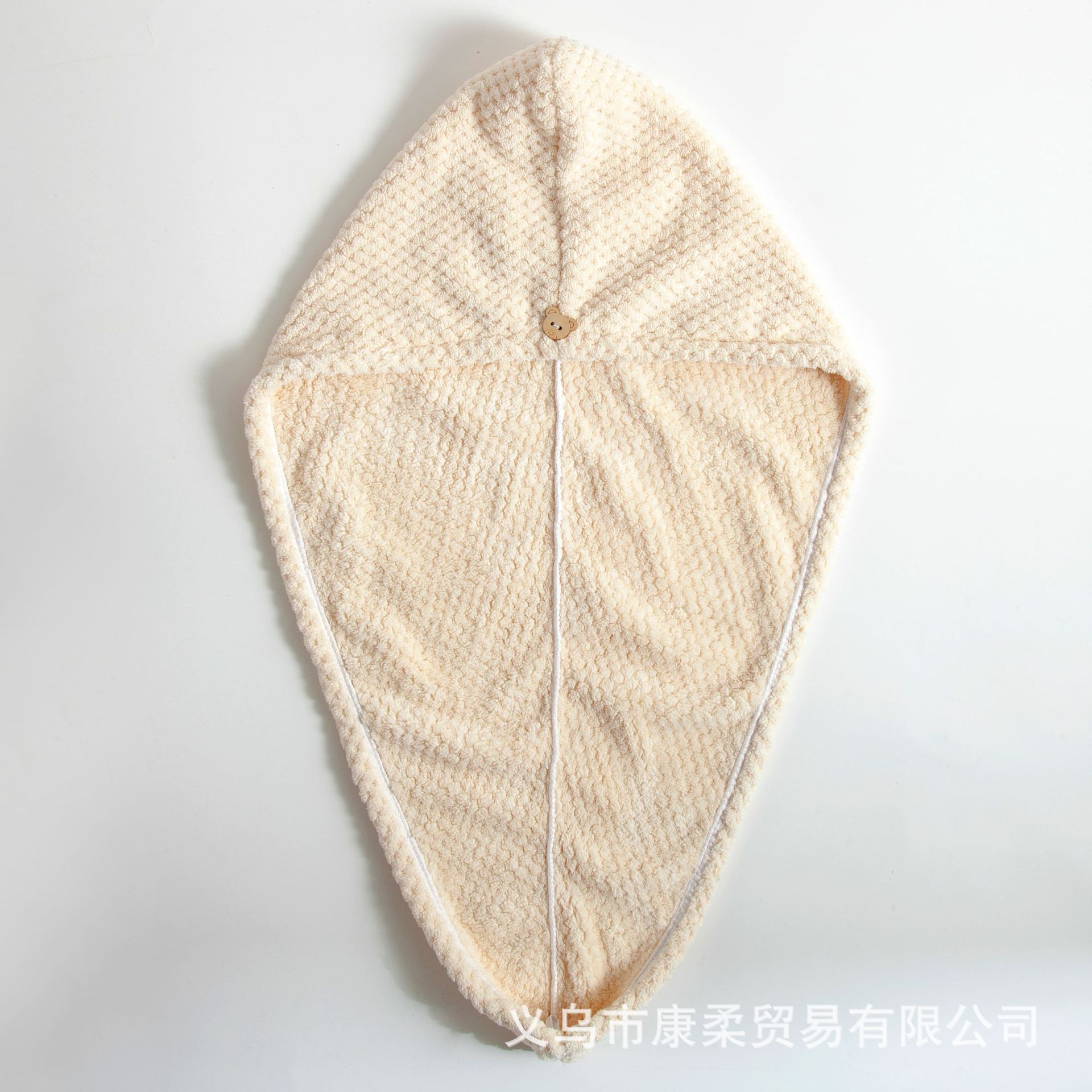 珊瑚绒菠萝格干发帽