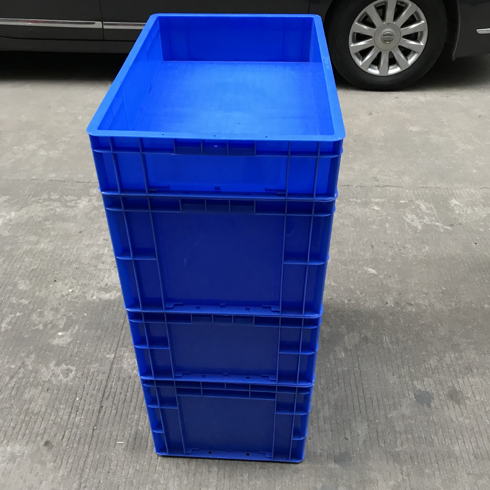 EU4322塑料包装物流箱400*300*220mm蓝色塑胶箱 欧标汽配灰色胶箱