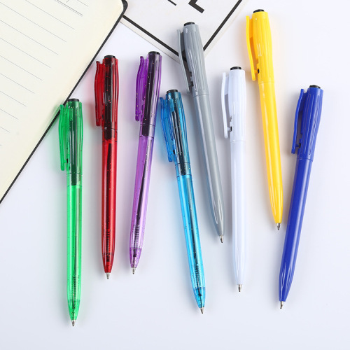 Ballpoint pens with push-button cases, blue, 0.7mm bullet tip