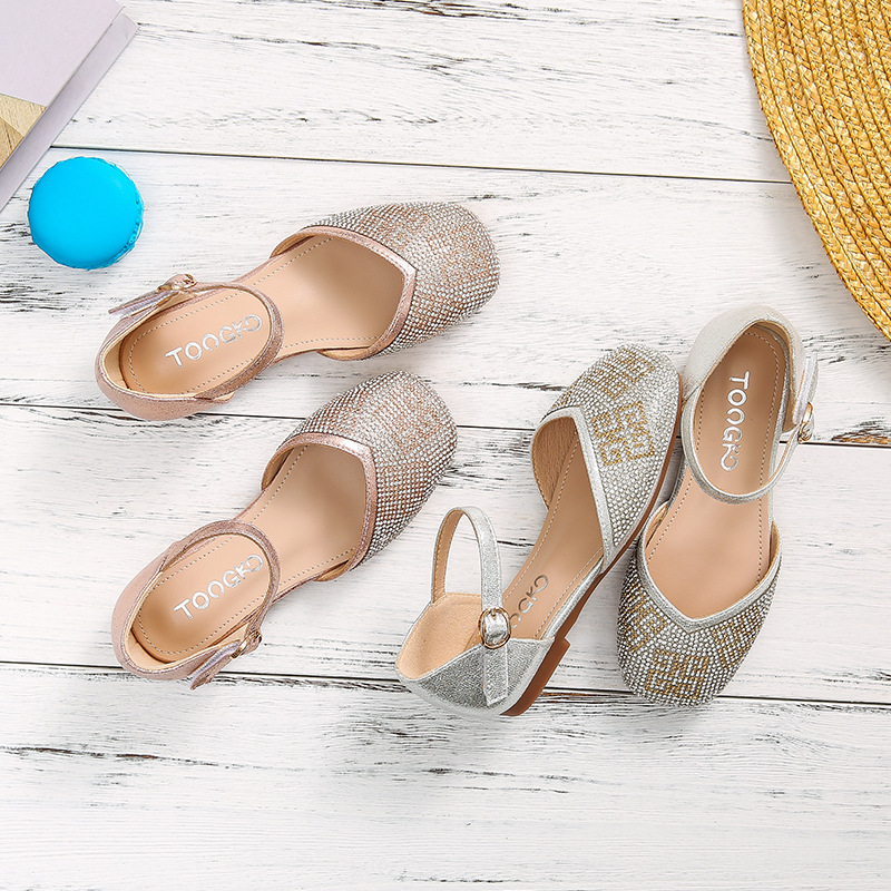 女童包头凉鞋2020新款童鞋春夏季款时尚韩版儿童公主鞋休闲单鞋