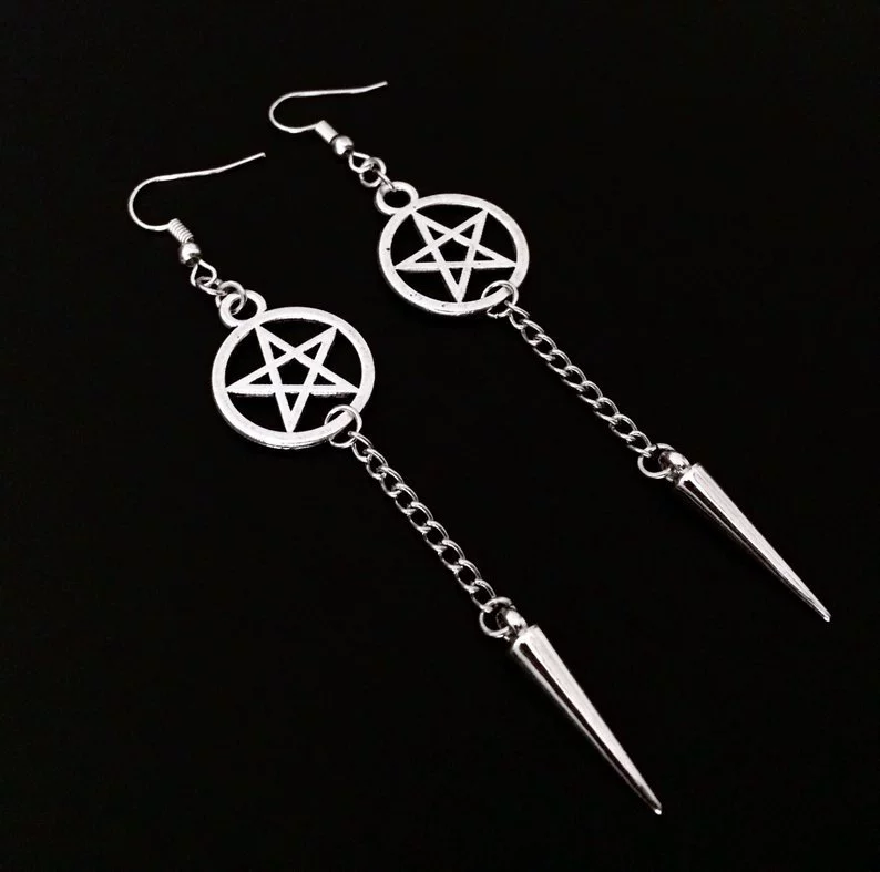 Пентаграмма шилон Темная готикаPentagram Supernatural серьги кросс-борт зарубежная торговля