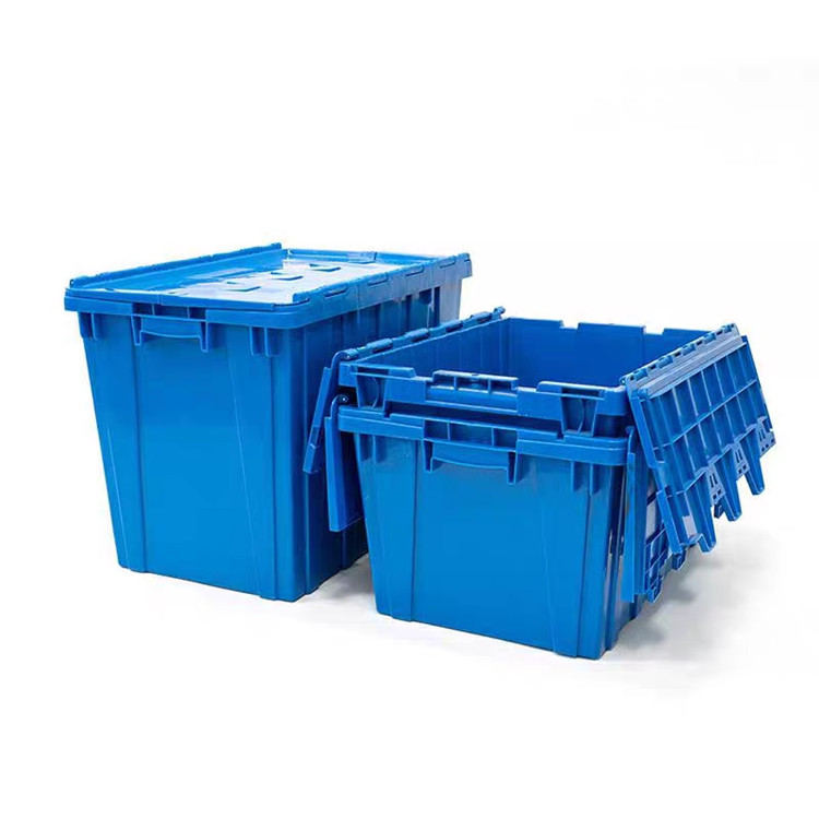 斜插物流箱加厚带盖套叠箱食品塑料周转箱医药商超冷链生鲜配送箱