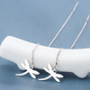 庭祥S925纯银蜻蜓耳线女日韩国森系气质简约百搭耳坠日韩银饰品|ms