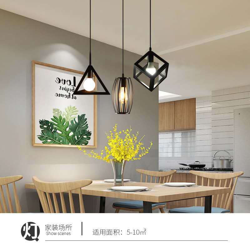 北欧工业风小吊灯复古铁艺吊灯创意酒吧lof奶茶店办公室鸟笼单头-阿里巴巴