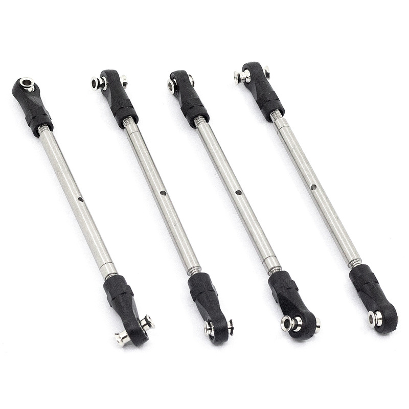 Mixrc 1/10 Small X Traxxas Maxx Modified and Upgraded Op Parts, Full Stainless Steel Pull Rods, Set of 4