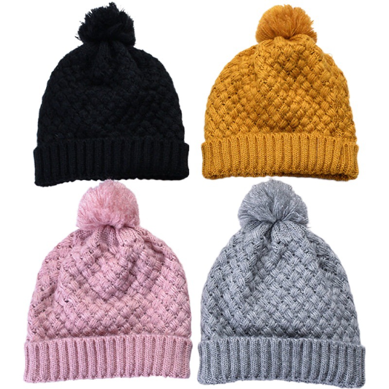 Women's Simple Style Solid Color Pom Poms Flat Eaves Wool Cap display picture 3