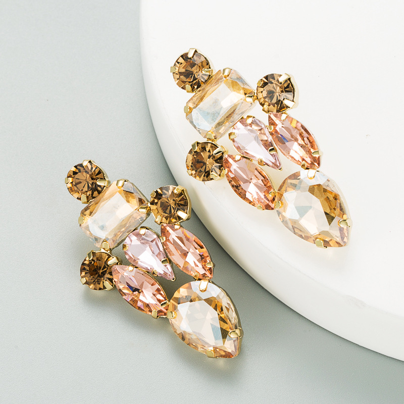 Fashion Colorful Diamond Alloy Earrings display picture 5