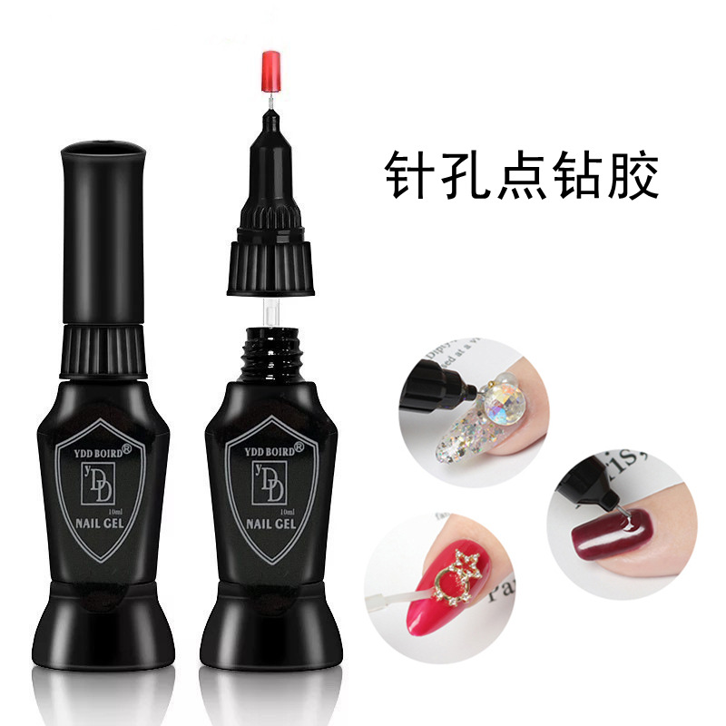 Punto de llenado de uñas pegamento de perforación Pegamento pegajoso incrustado en diamantes Pegamento de esmalte de uñas súper firme herramienta de tienda de uñas decoración refuerzo fuerte