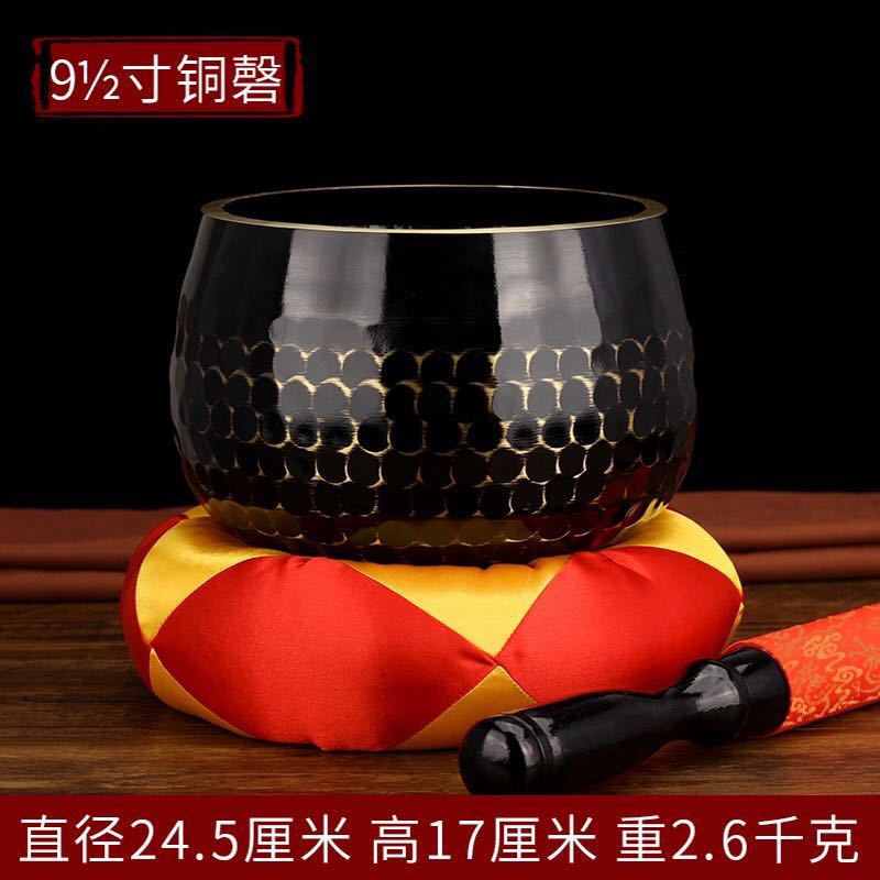 Factory wholesale Japanese copper gong copper chime Buddhist meditation bowl wooden fish Buddhist accessories copper celebration lotus gong bean gong drum skin