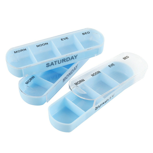 Foreign trade 7 days a week 28 compartment pill box portable drawer moisture-proof pill storage plastic pill box