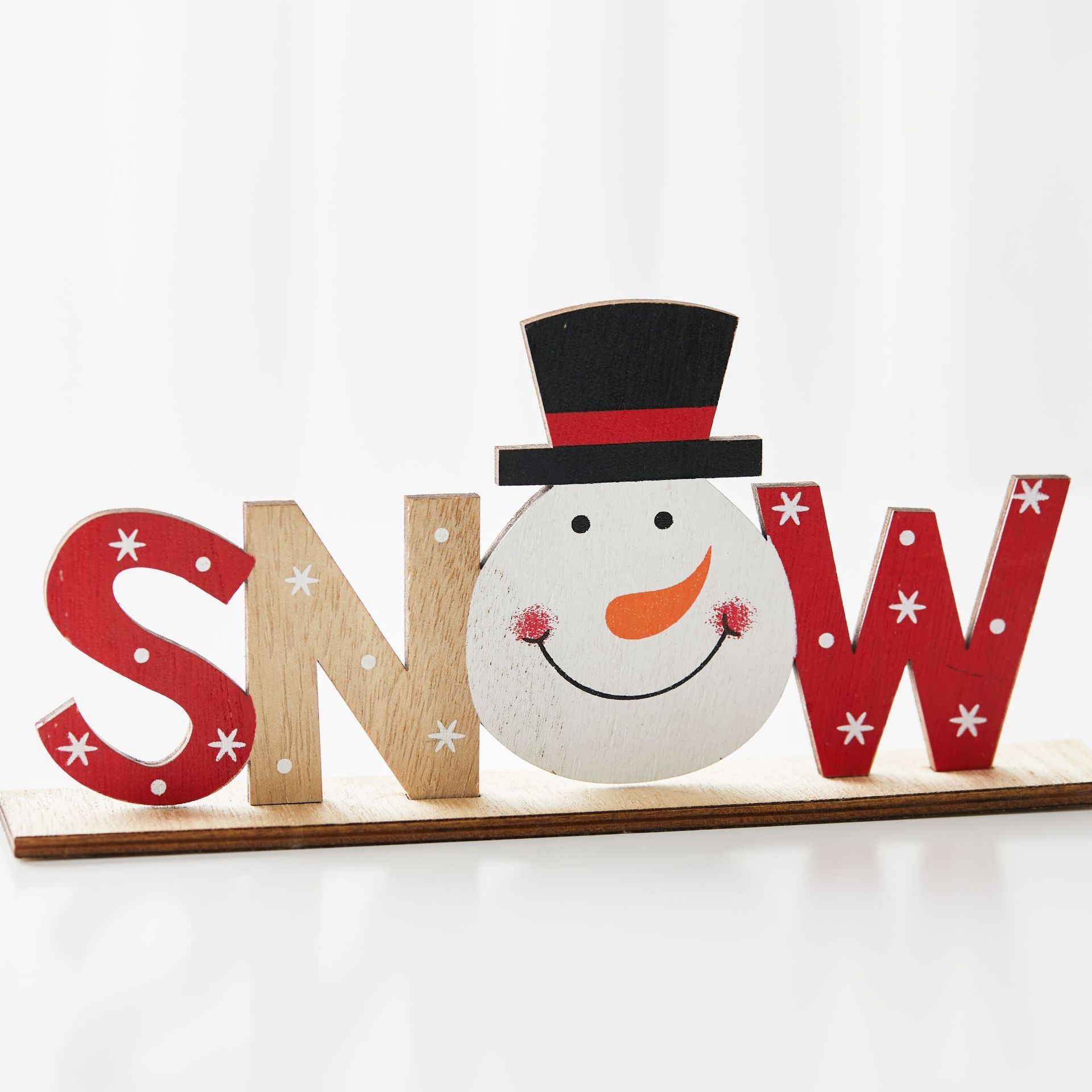 Snowflake de madera Snowman viejos pintados decoración de escritorio decoración de oficina de Navidad mostrador