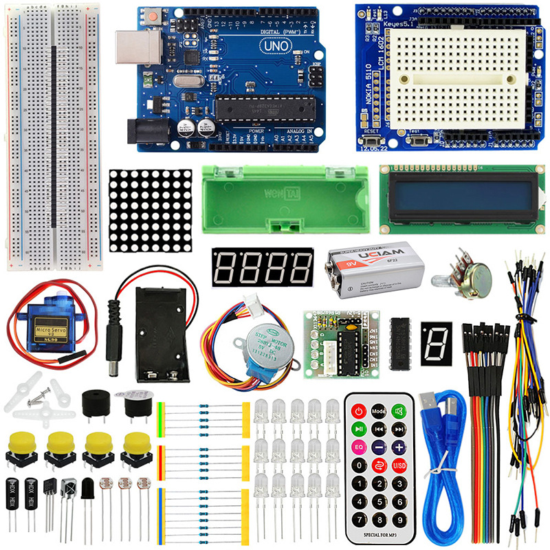 升级版初学者入门学习套件UNO-R3开发创客DIY学习套装适用arduino
