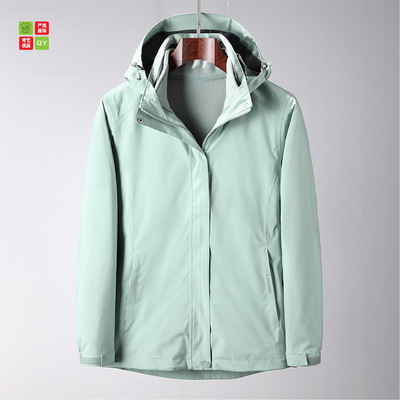 戶外沖鋒衣三合壹可拆卸秋冬情侶款 加絨加厚防風防水保暖 印logo