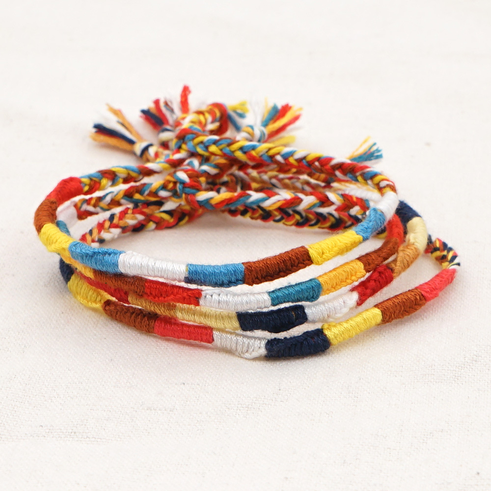 handgemachte Baumwolle geflochten bhmischen Stil Farbe ethnische Kunst elastischen Armbandpicture8