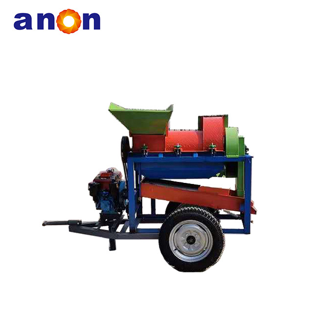 Anon厂家直销多功能玉米撕皮脱粒机机高粱谷子大豆脱粒机