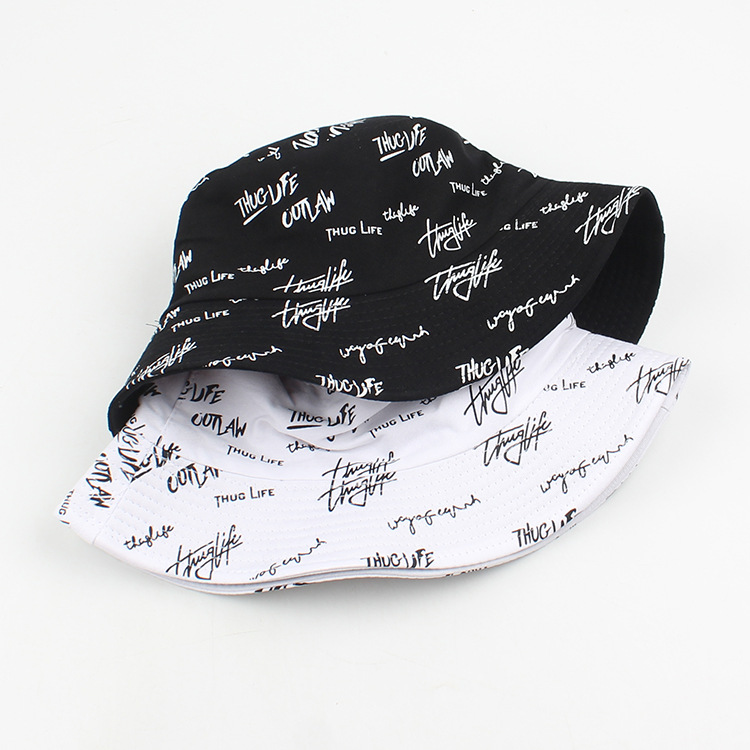 Korean Printed Letters Fashion Basin Hat display picture 5