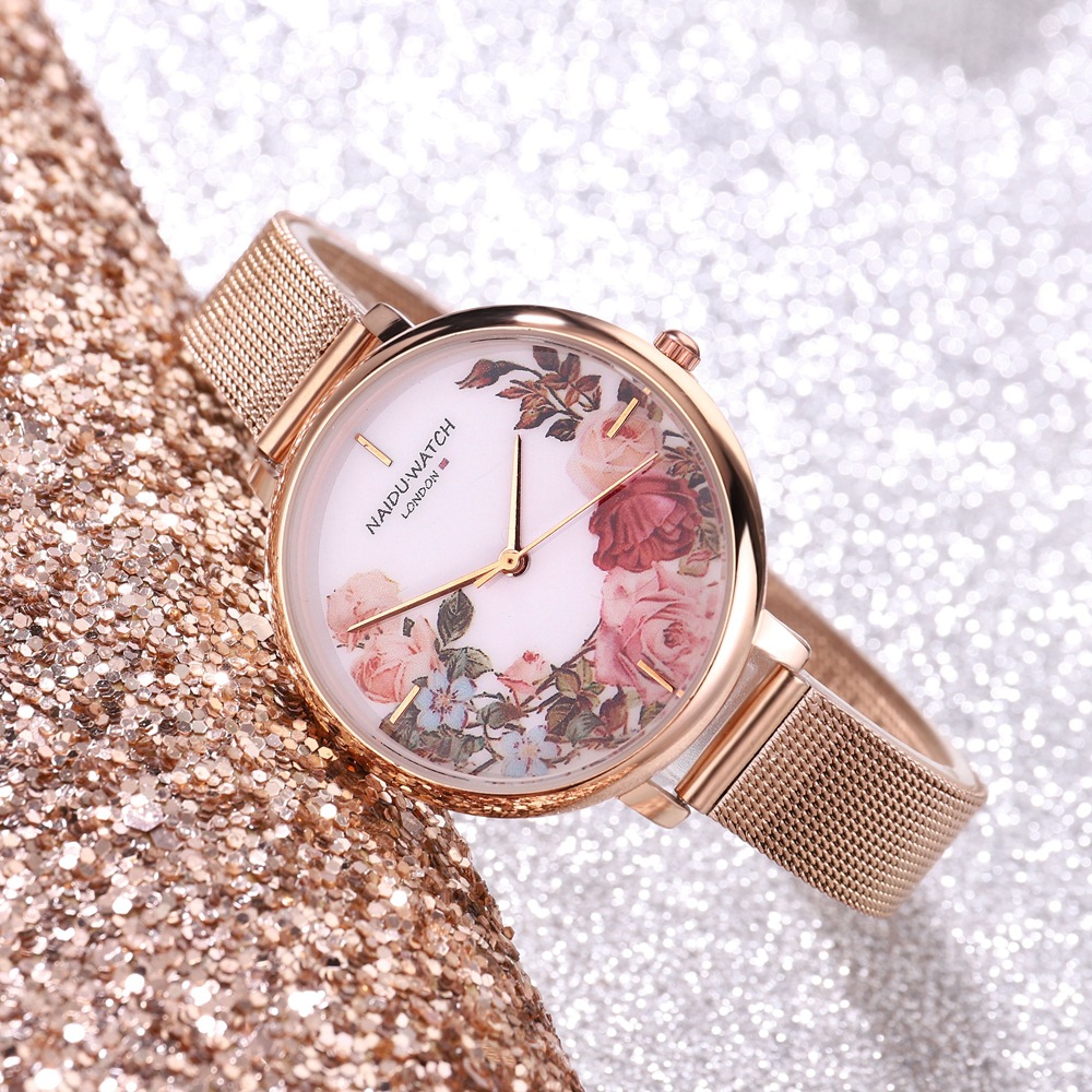 Gedruckter Instagram-Schlichter und modischer Stil Student Quarz Mode Aktivität Schnalle Damenuhr Trend_voghion.com