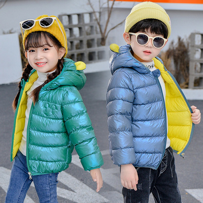 2020 Autumn and winter new pattern Chao Tong Cartoon Cotton Boy girl keep warm Hooded Cotton Jacket One piece On behalf of