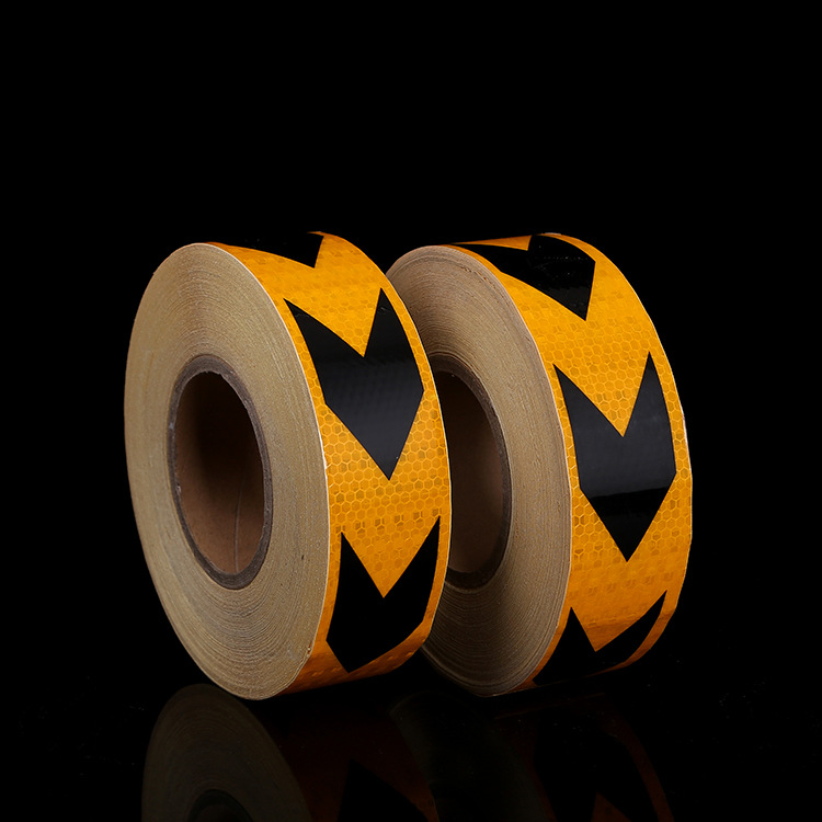 定制反光贴晶格箭头反光条黑黄地面货车重卡交通导向标货车反光膜