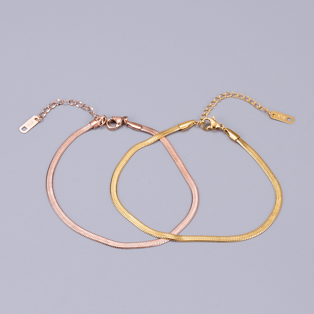 Heart 304 Stainless Steel Titanium Steel 18K Gold Plated Rose Gold Plated No Inlaid Anklet In Bulk display picture 9