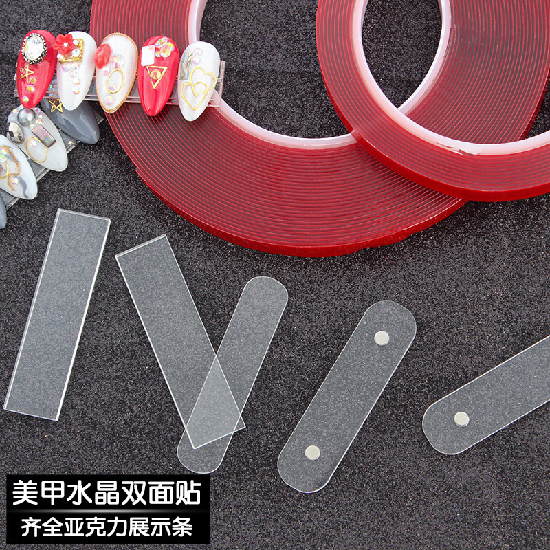 Nail Art Transparent Crystal Tape Acrylic Display Strip Work Edition Sample Book A Card Nail Plate A