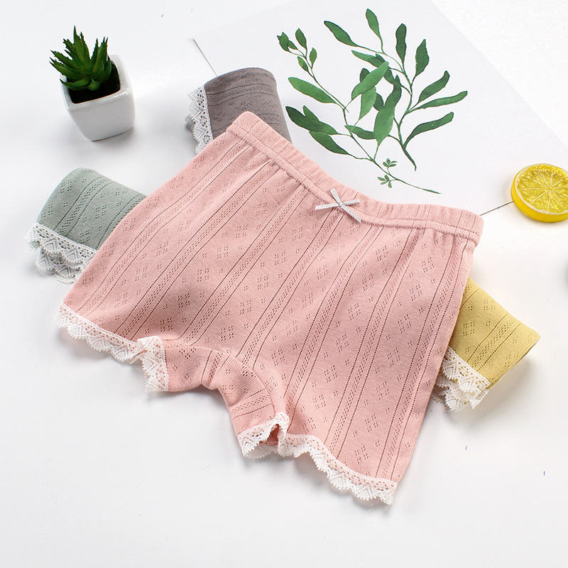 Girls' boxer shorts pure cotton summer children's bottoming shorts baby girls' safety pants anti-exposure thin