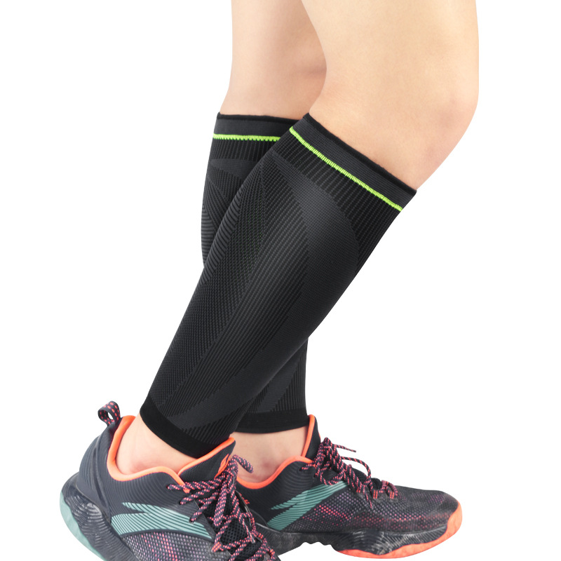 跨境运动护小腿防滑针织男女压缩腿套篮球足球登山骑行护具可代发