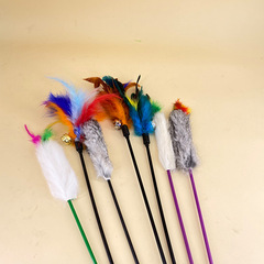 Wholesale of pet supplies, cat toys, hemp rope, cat teasing rod, feather bell, boredom relief, interactive new mouse and cat teasing stick