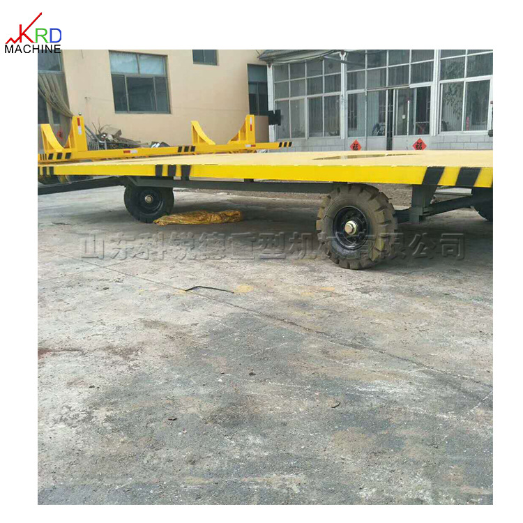 工厂仓库平板拖车 充气式轮胎搬运车 四轮转向火车站机场平板车