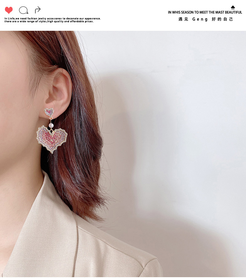 retro color full diamond color heart copper earrings wholesalepicture5