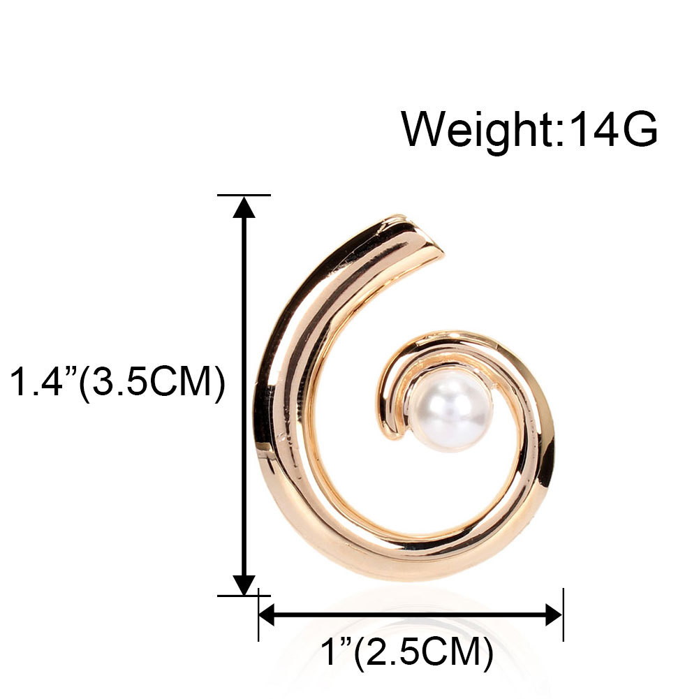 Koreanische Version Der Einfachen Ohrringe Europäische Und Amerikanische Übertriebene Nachahmung Perlen Geometrische Halbkreis Förmige Temperament Ohrringe Weiblich F4640 display picture 1