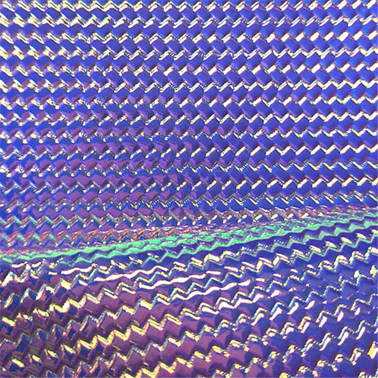 工厂直销幻彩镜面压小编织纹PU起毛布底鞋材手袋背包工艺制品皮革