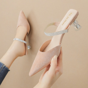 European and American sexy suede pointed high-heeled shoes with stiletto sandals sexy party sandals