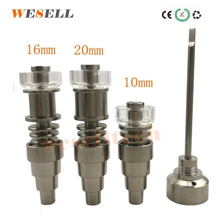 Титановый дымовой гвоздь Shi Ying Pan 6 в 1 10/14/18 Мужской и женский рот с нагревательной катушкой 10/16/20 мм Сухое горение