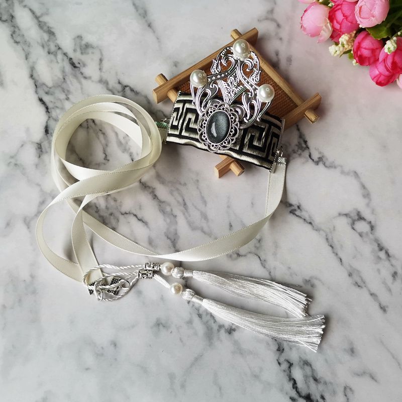 黑古装头饰武侠男女束发冠发扣头冠动漫古风穗子绑带汉服古风配饰|ms