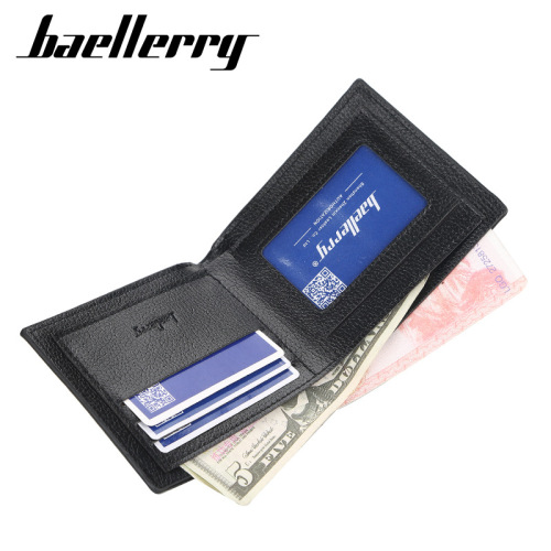 baellerry Men's Thin Wallet Soft Leather Korean Style Pebbled Wallet Short Wallet Wallet Wholesale