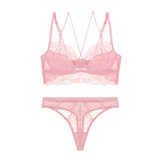 Νέο σετ σουτιέν με ψηλή μέση, σέξι, εξαιρετικά λεπτό, σούρες και ρυθμιζόμενη δαντέλα στην πλάτη_voghion.com