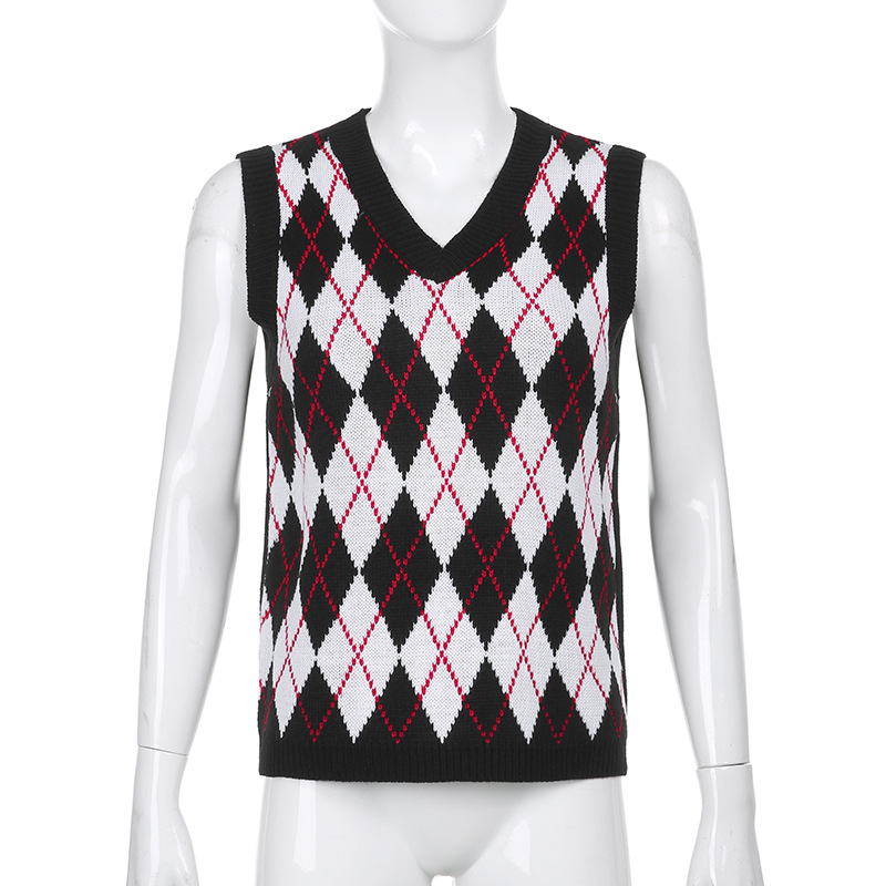 plaid sweater vest  NSLQ18662