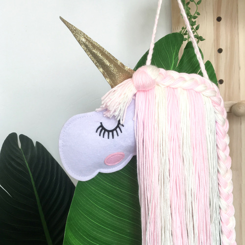 INS felt unicorn children's hair clips and hair accessories storage with wall hanging headwear organizer with organizer
