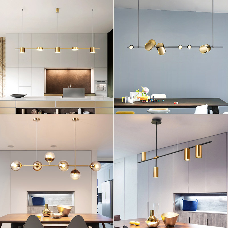 Minimalist Dining Room Lamp Nordic Modern Simple Creative Three-head Designer Light Luxury Long Dining Table One-word Bar Chandelier