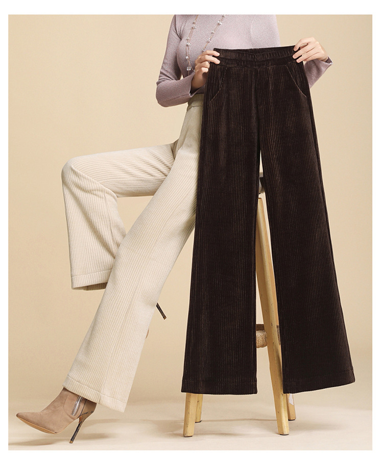 high waist thick cordury trousers NSYY22292