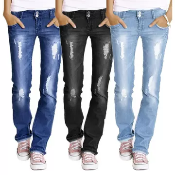 Women's Jeans For Europe And The United States Pants With Holes Sexy Trousers - ShopShipShake