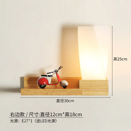 On the right side of the cup - comes with LED warm light bulb